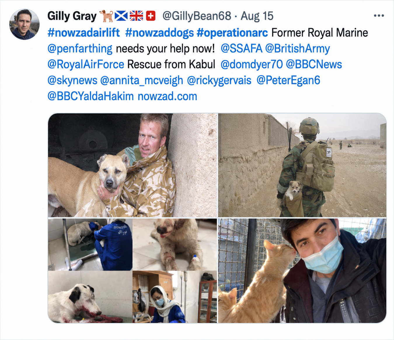 Social media post with collage of moments from Operation ARK